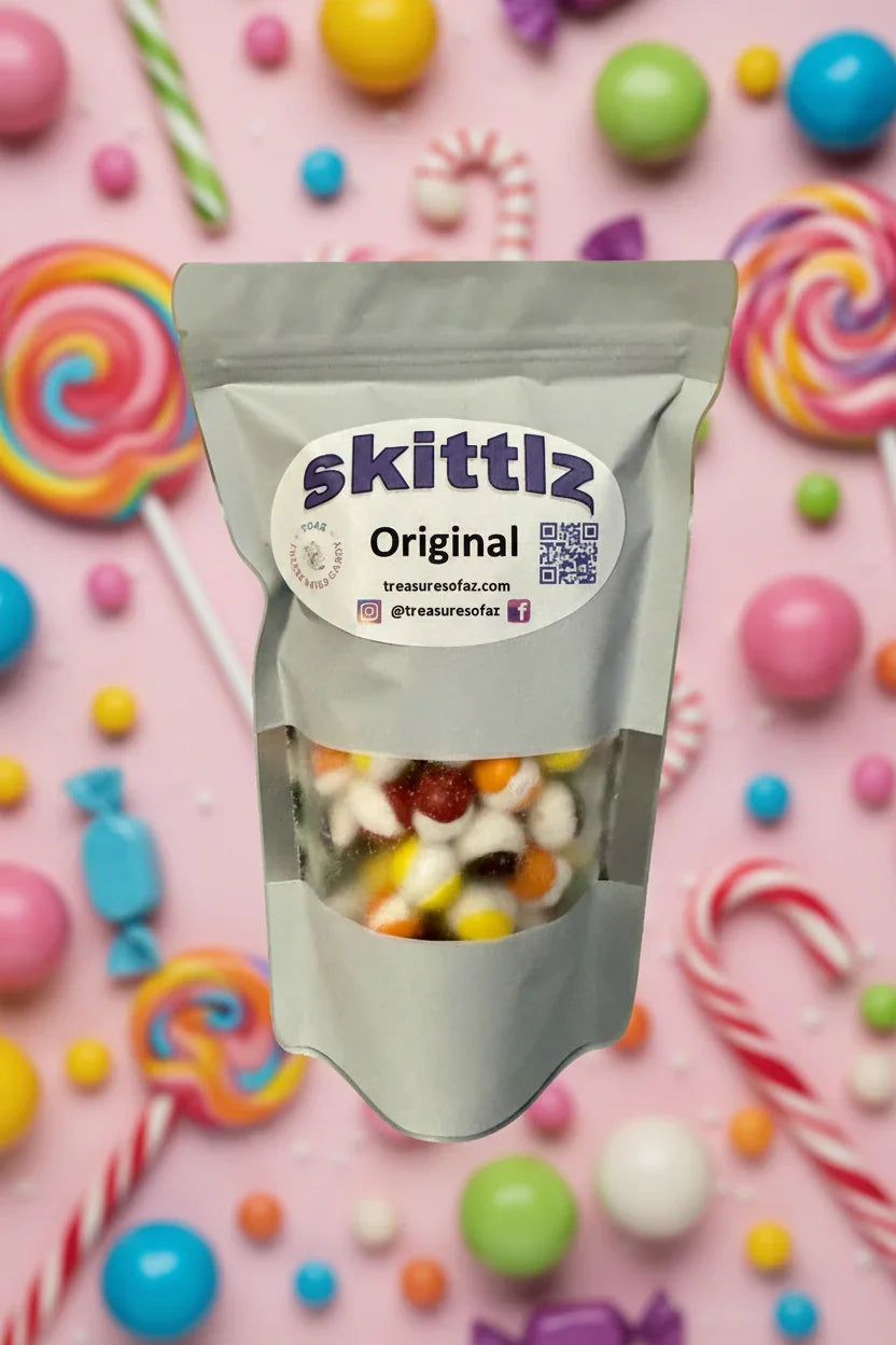 Skittles Original candy package with a visible brand label on a white background
