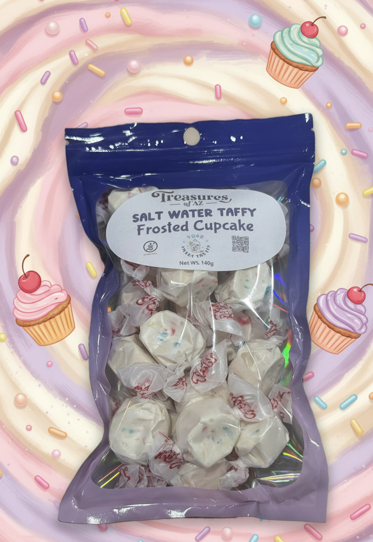 Salt Water Taffy Frosted Cupcake