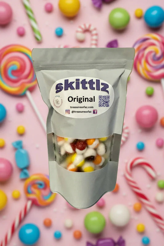 Skittles Original candy package with a visible brand label on a white background