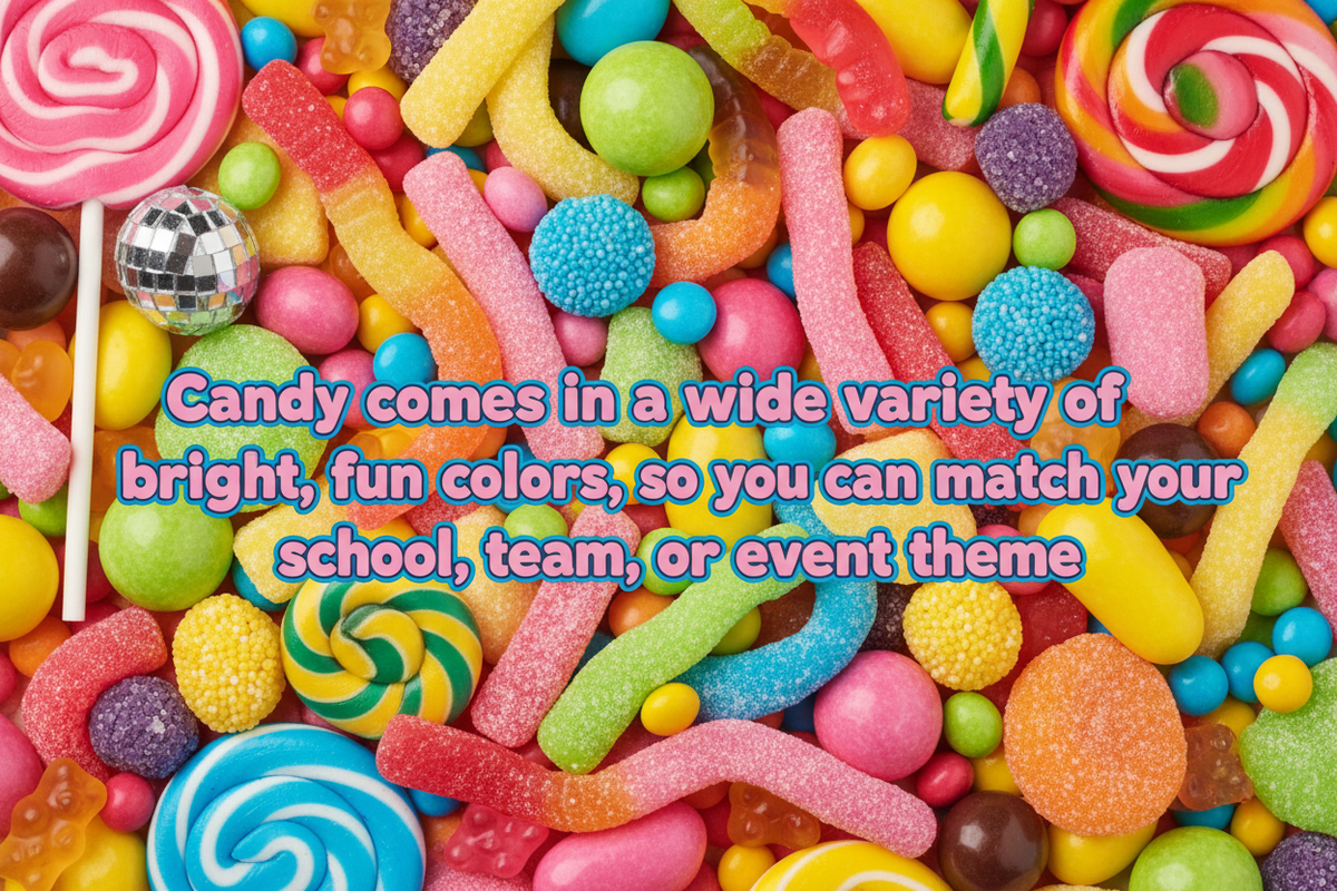 Candy background with extended text